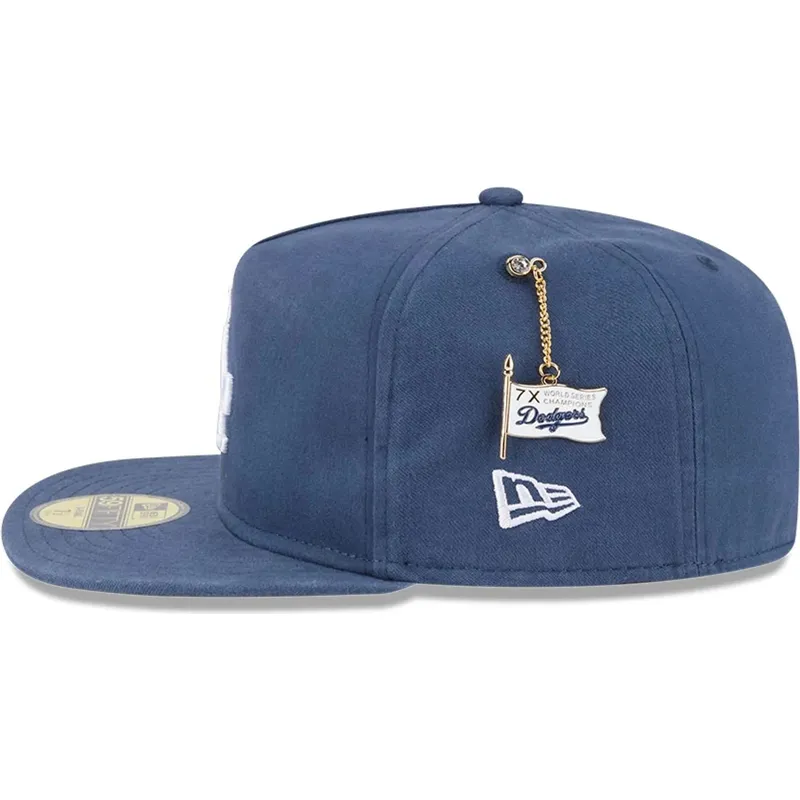 petten-plat-blauw-fitted-59fifty-a-frame-championship-side-flag-van-los-angeles-dodgers-mlb-van-new-era