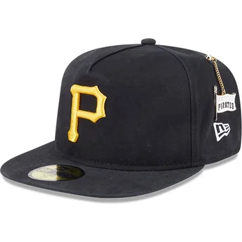 Petten plat zwart fitted 59FIFTY A Frame Championship Side Flag van Pittsburgh Pirates MLB van New Era