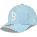 petten-gebogen-blauw-snapback-9forty-m-crown-a-frame-cotton-weave-van-boston-red-sox-mlb-van-new-era