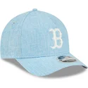 petten-gebogen-blauw-snapback-9forty-m-crown-a-frame-cotton-weave-van-boston-red-sox-mlb-van-new-era