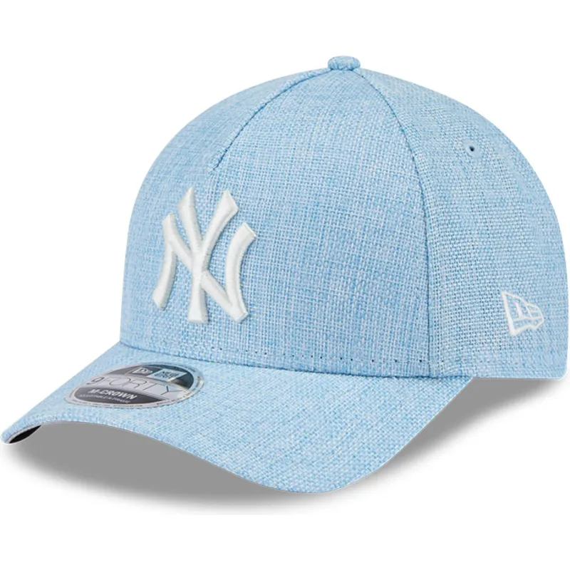 petten-gebogen-blauw-snapback-9forty-m-crown-a-frame-cotton-weave-van-new-york-yankees-mlb-van-new-era