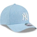 petten-gebogen-blauw-snapback-9forty-m-crown-a-frame-cotton-weave-van-new-york-yankees-mlb-van-new-era