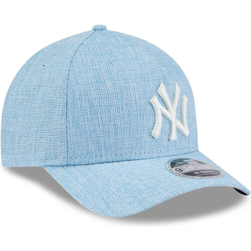 petten-gebogen-blauw-snapback-9forty-m-crown-a-frame-cotton-weave-van-new-york-yankees-mlb-van-new-era