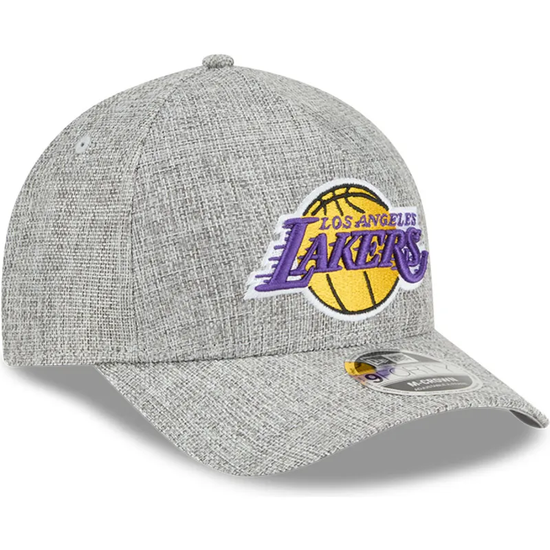 petten-gebogen-grijs-snapback-9forty-m-crown-a-frame-cotton-weave-van-los-angeles-lakers-nba-van-new-era