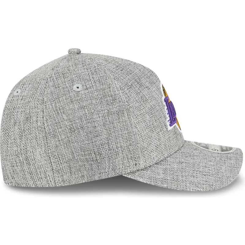 petten-gebogen-grijs-snapback-9forty-m-crown-a-frame-cotton-weave-van-los-angeles-lakers-nba-van-new-era