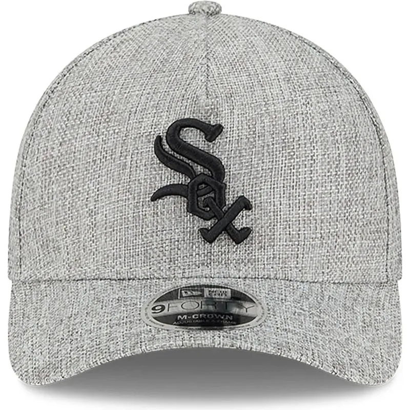 petten-gebogen-grijs-snapback-9forty-m-crown-a-frame-cotton-weave-van-chicago-white-sox-mlb-van-new-era