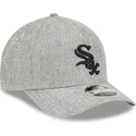 petten-gebogen-grijs-snapback-9forty-m-crown-a-frame-cotton-weave-van-chicago-white-sox-mlb-van-new-era