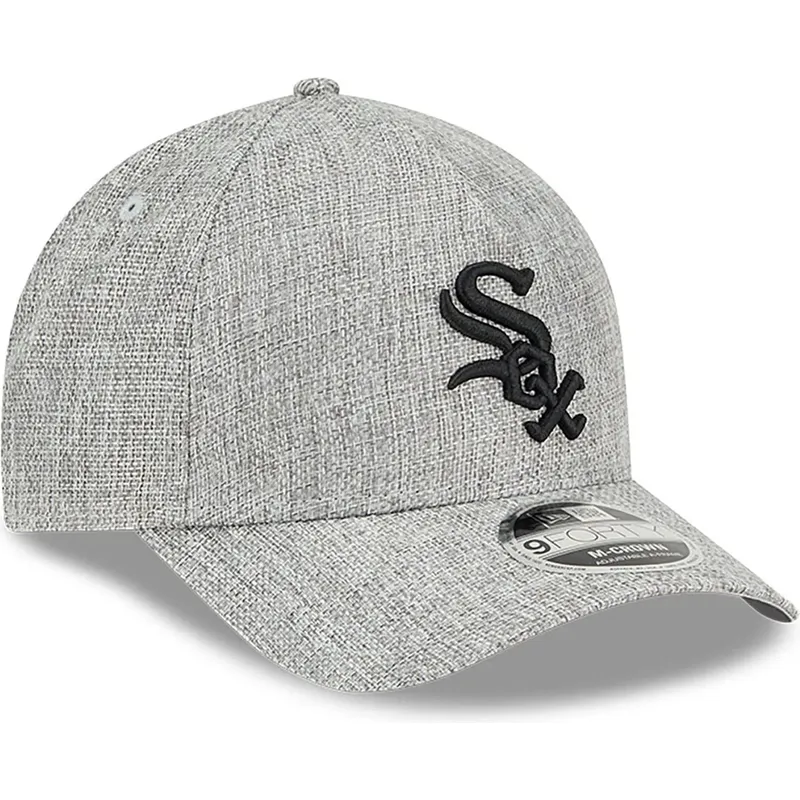 petten-gebogen-grijs-snapback-9forty-m-crown-a-frame-cotton-weave-van-chicago-white-sox-mlb-van-new-era