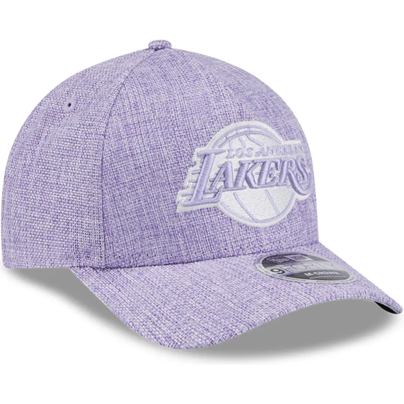 petten-gebogen-paars-snapback-9forty-m-crown-a-frame-cotton-weave-van-los-angeles-lakers-nba-van-new-era