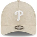 petten-gebogen-beige-snapback-9forty-m-crown-a-frame-cotton-weave-van-philadelphia-phillies-mlb-van-new-era