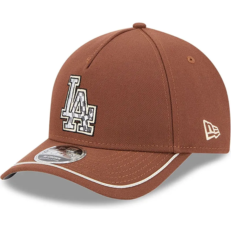 petten-gebogen-bruin-snapback-9forty-m-crown-a-frame-motorsport-van-los-angeles-dodgers-mlb-van-new-era