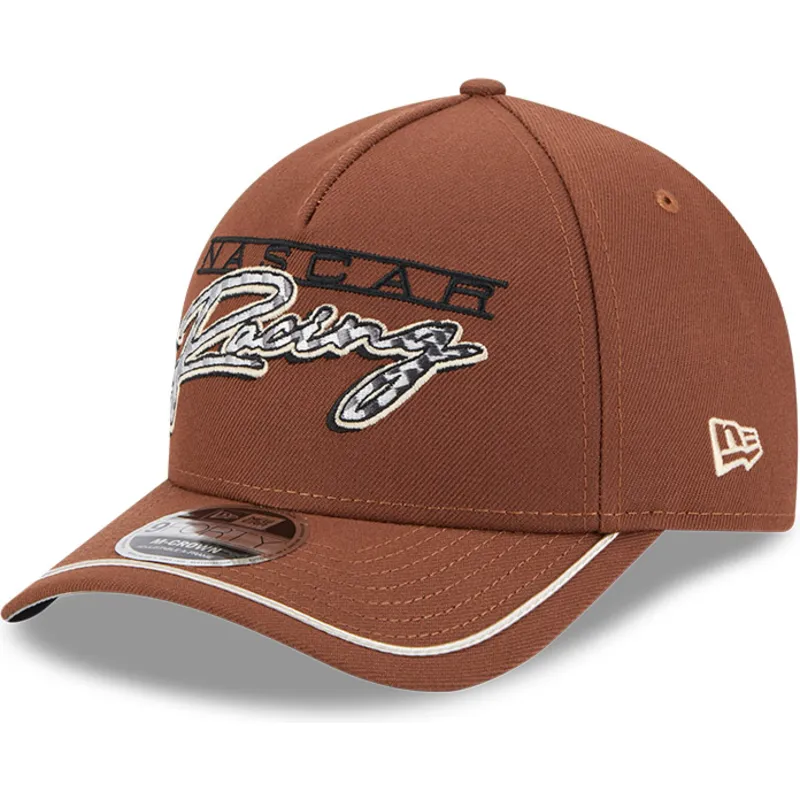 petten-gebogen-bruin-snapback-9forty-m-crown-a-frame-motorsport-van-nascar-van-new-era