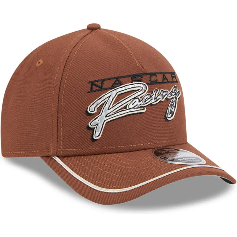 petten-gebogen-bruin-snapback-9forty-m-crown-a-frame-motorsport-van-nascar-van-new-era