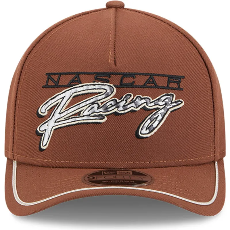 petten-gebogen-bruin-snapback-9forty-m-crown-a-frame-motorsport-van-nascar-van-new-era