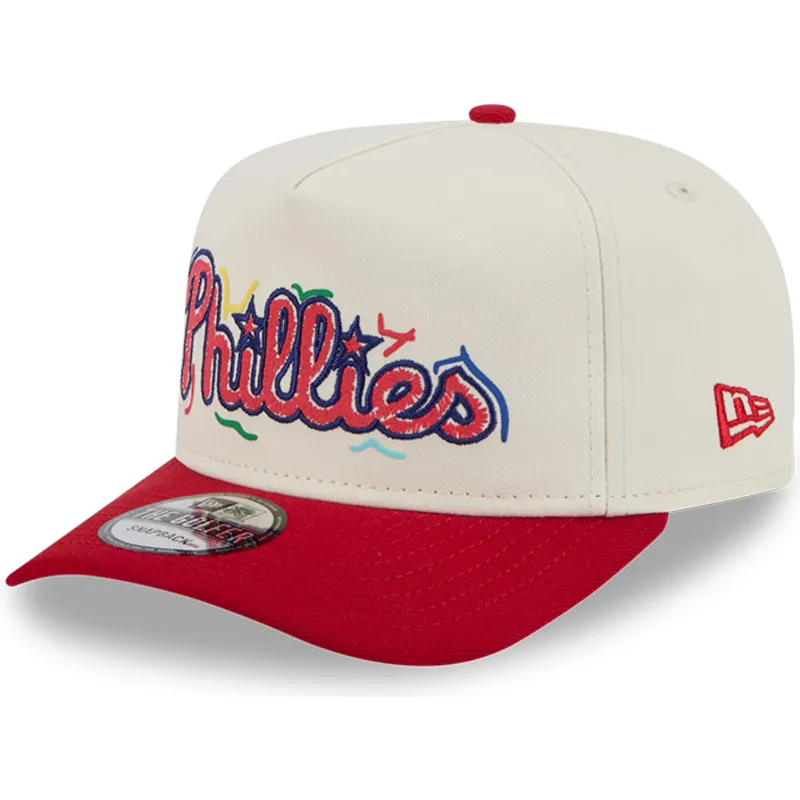 petten-gebogen-rood-snapback-golfer-team-scribble-van-philadelphia-phillies-mlb-van-new-era