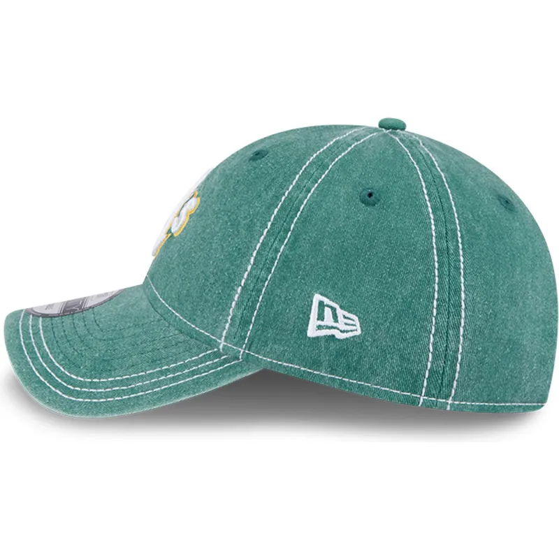 petten-gebogen-groen-verstelbaar-9twenty-washed-contrast-van-oakland-athletics-mlb-van-new-era