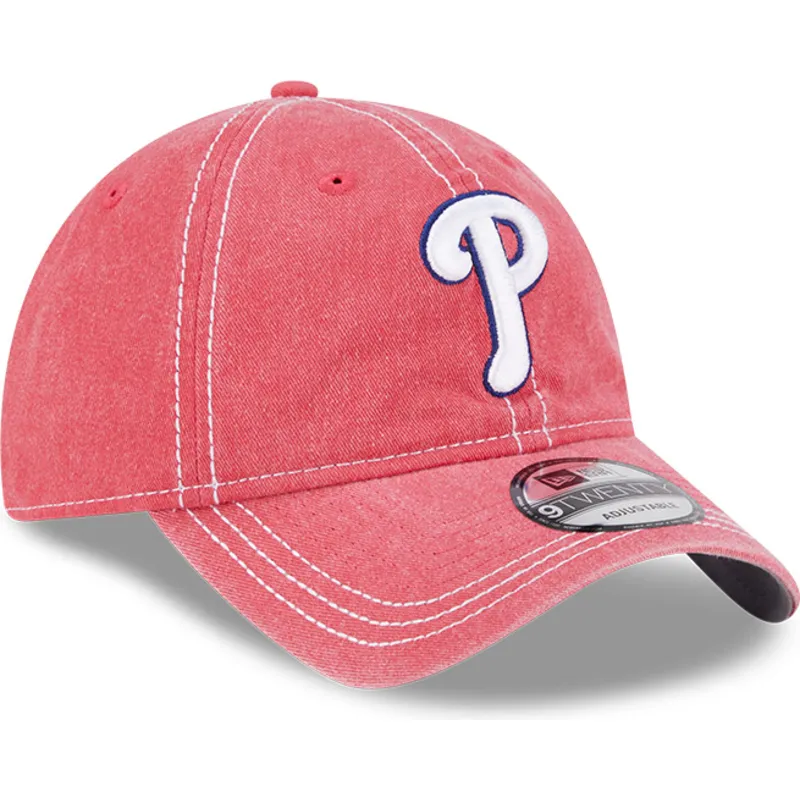 petten-gebogen-roze-verstelbaar-9twenty-washed-contrast-van-philadelphia-phillies-mlb-van-new-era