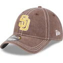 petten-gebogen-bruin-verstelbaar-9twenty-washed-contrast-van-san-diego-padres-mlb-van-new-era