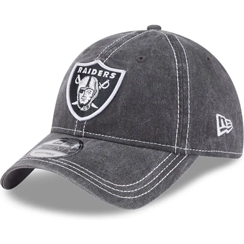 petten-gebogen-grijs-verstelbaar-9twenty-washed-contrast-van-las-vegas-raiders-nfl-van-new-era