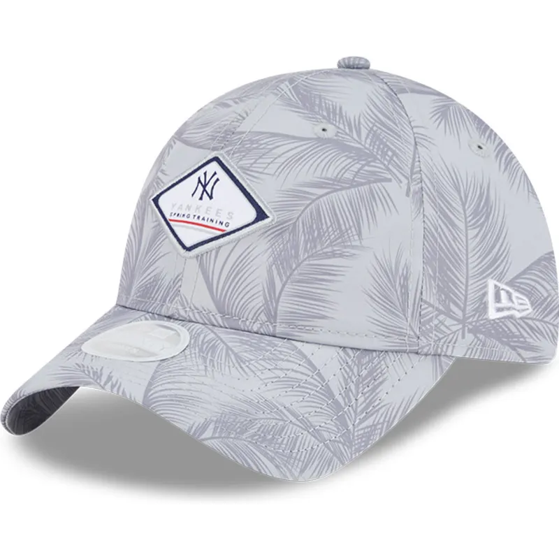 petten-gebogen-grijs-verstelbaar-9twenty-leaf-open-back-spring-training-fan-pack-2025-van-new-york-yankees-mlb-van-new-era