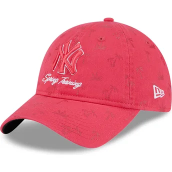 Petten gebogen roze verstelbaar 9TWENTY Pattern Spring Training Fan Pack 2025 van New York Yankees MLB van New Era