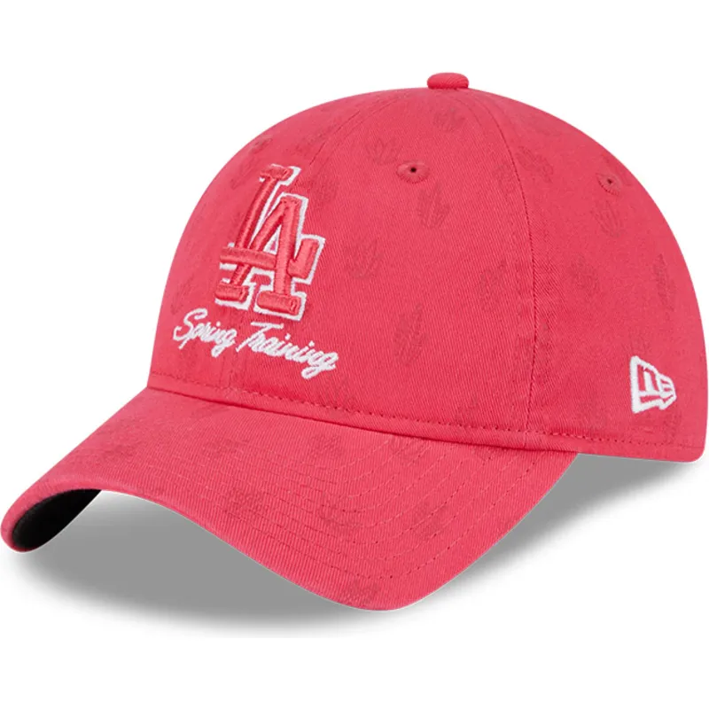 petten-gebogen-roze-verstelbaar-9twenty-pattern-spring-training-fan-pack-2025-van-los-angeles-dodgers-mlb-van-new-era