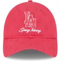 petten-gebogen-roze-verstelbaar-9twenty-pattern-spring-training-fan-pack-2025-van-los-angeles-dodgers-mlb-van-new-era