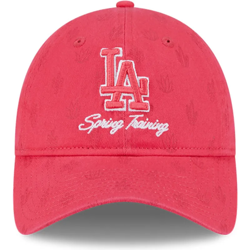 petten-gebogen-roze-verstelbaar-9twenty-pattern-spring-training-fan-pack-2025-van-los-angeles-dodgers-mlb-van-new-era