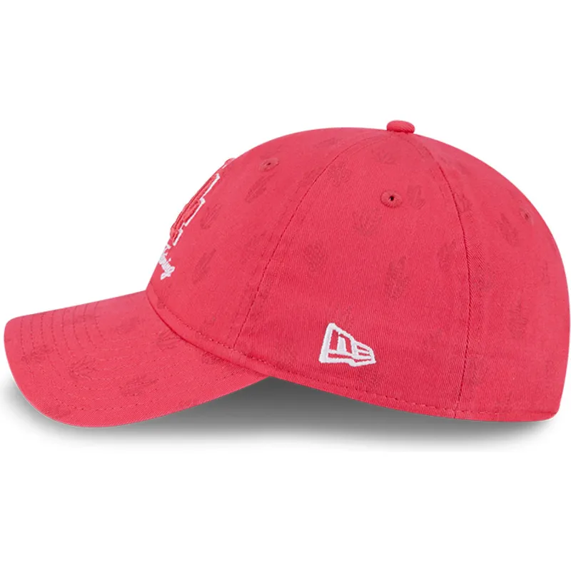 petten-gebogen-roze-verstelbaar-9twenty-pattern-spring-training-fan-pack-2025-van-los-angeles-dodgers-mlb-van-new-era