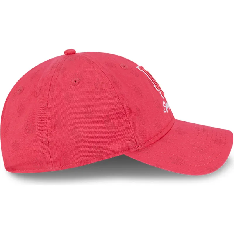 petten-gebogen-roze-verstelbaar-9twenty-pattern-spring-training-fan-pack-2025-van-los-angeles-dodgers-mlb-van-new-era