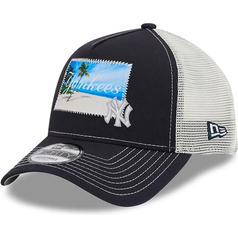 petten-gebogen-marineblauw-snapback-9forty-a-frame-patch-spring-training-fan-pack-2025-van-new-york-yankees-mlb-van-new-era