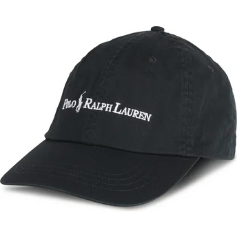 Petten gebogen zwart verstelbaar Classic Sport van Polo Ralph Lauren