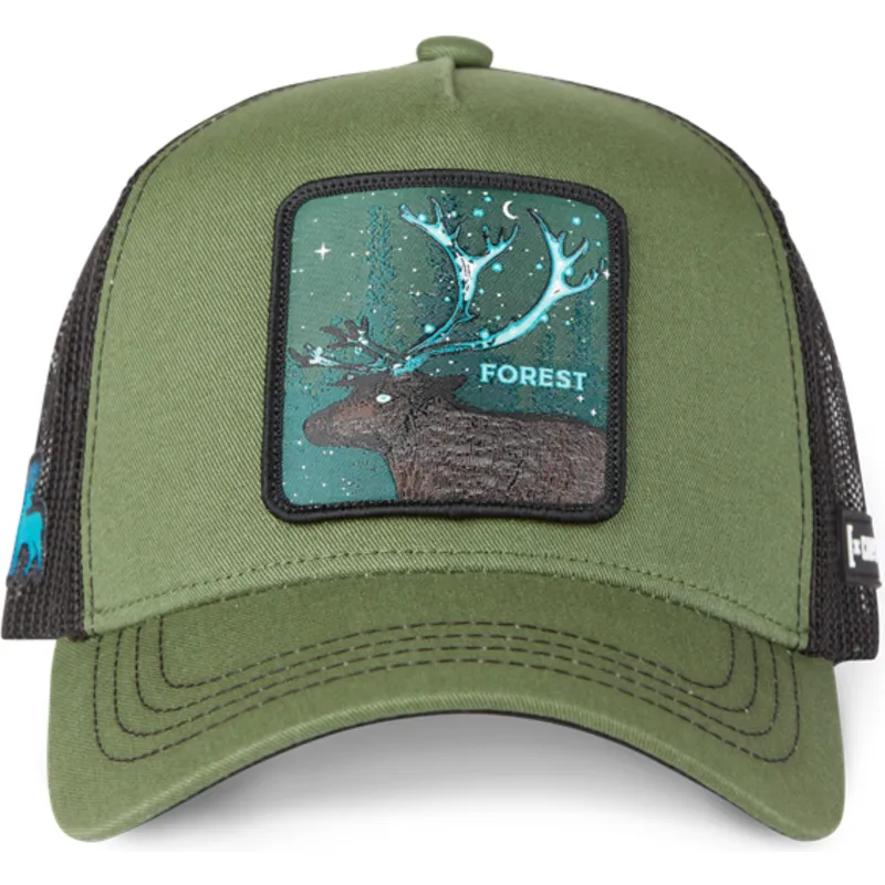 petten-gebogen-groen-snapback-forest-for2-hert-fabeldieren-van-capslab