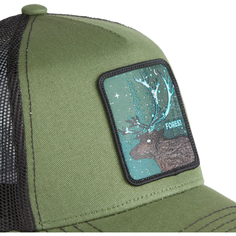 petten-gebogen-groen-snapback-forest-for2-hert-fabeldieren-van-capslab