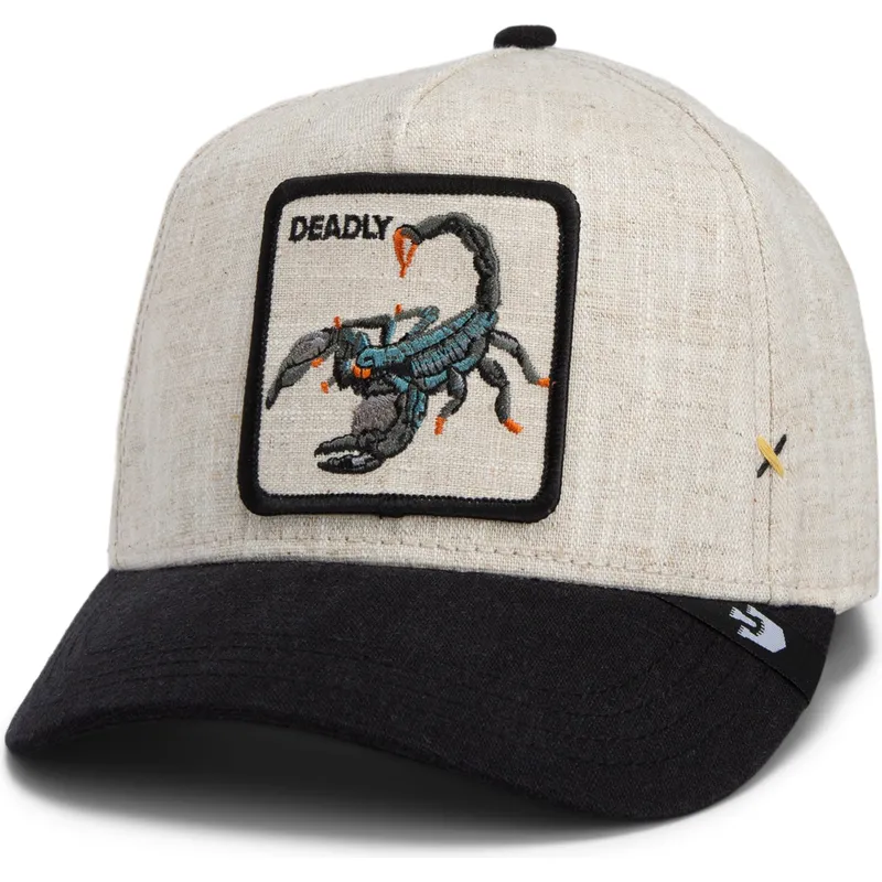 petten-gebogen-beige-snapback-deadly-lethal-linen-rugged-comfort-the-farm-van-goorin-bros
