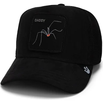 petten-gebogen-zwart-snapback-daddy-the-suede-spider-global-core-micro-suede-the-farm-van-goorin-bros