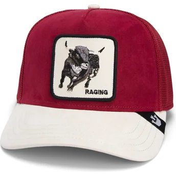 Petten gebogen rood snapback The Suede Bull Global Core Micro Suede The Farm van Goorin Bros.