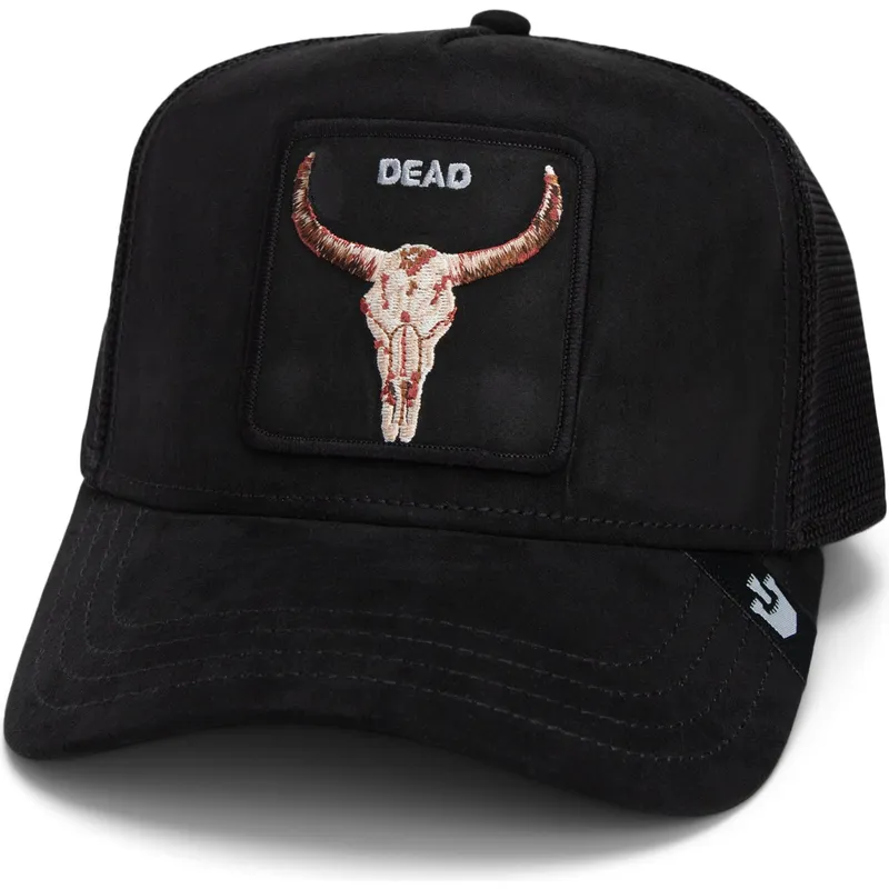 petten-gebogen-zwart-snapback-dead-the-suede-skull-global-core-micro-suede-the-farm-van-goorin-bros