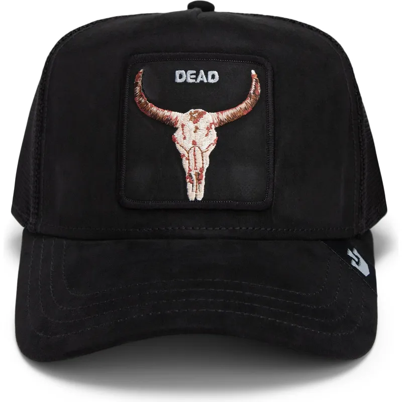 petten-gebogen-zwart-snapback-dead-the-suede-skull-global-core-micro-suede-the-farm-van-goorin-bros