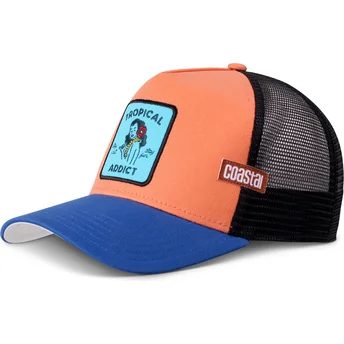 Petten gebogen meerkleurig snapback Tropical Addict HFT van Coastal