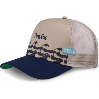 Petten gebogen marineblauw snapback Waves HFT van Coastal