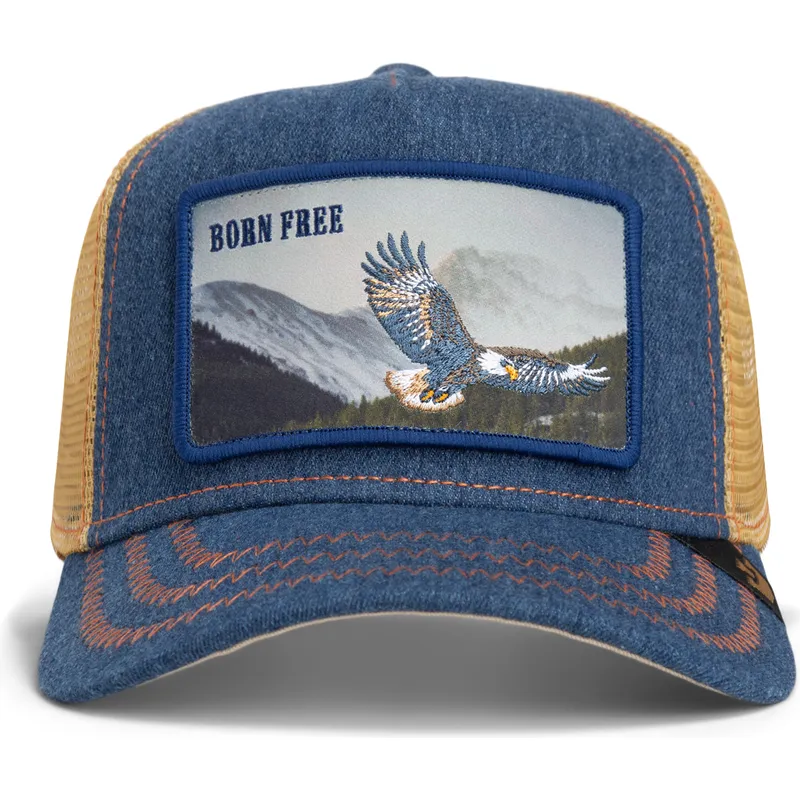 petten-gebogen-marineblauw-snapback-born-free-wild-heart-the-farm-van-goorin-bros