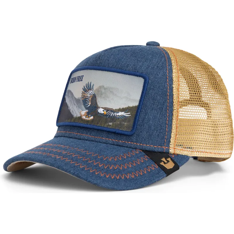 petten-gebogen-marineblauw-snapback-born-free-wild-heart-the-farm-van-goorin-bros