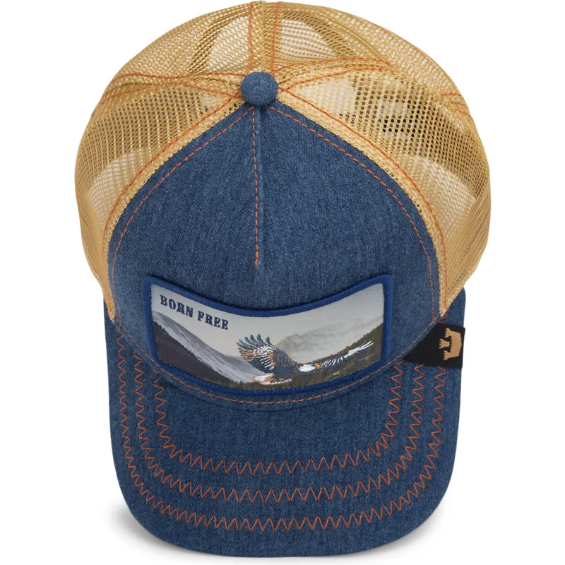 petten-gebogen-marineblauw-snapback-born-free-wild-heart-the-farm-van-goorin-bros