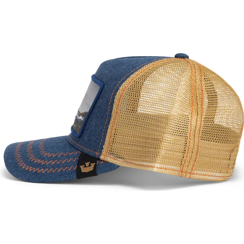 petten-gebogen-marineblauw-snapback-born-free-wild-heart-the-farm-van-goorin-bros