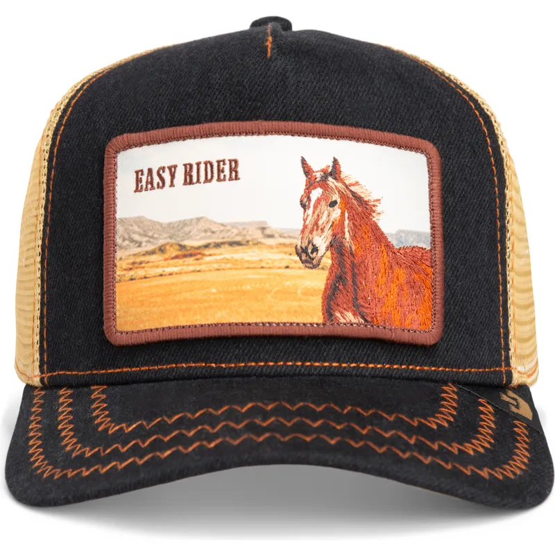 petten-gebogen-zwart-snapback-easy-rider-wild-heart-the-farm-van-goorin-bros