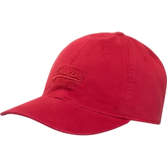 Petten gebogen rood verstelbaar Vintage Embroidery Optic Pitch van Superdry