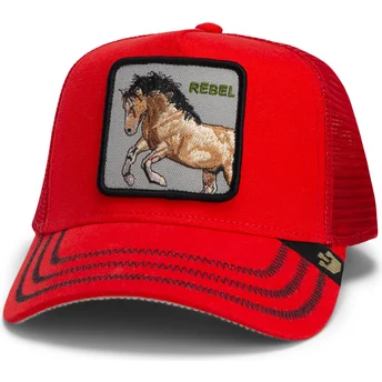 Petten gebogen rood snapback Goorin Bros. Horse Rebel The Wild West Core Canvas The Farm Red Hat The Farm van Goorin Bros.