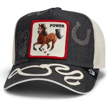 Petten gebogen marineblauw snapback Goorin Bros. Power Full Throttle Horse Play The Farm Navy Blue Hat The Farm van Goorin Bros.