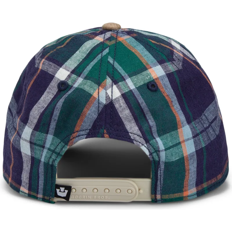 petten-gebogen-meerkleurig-snapback-goorin-bros-curved-brim-hardly-working-papa-cap-madras-the-farm-navy-blue-and-brown-cap-the-